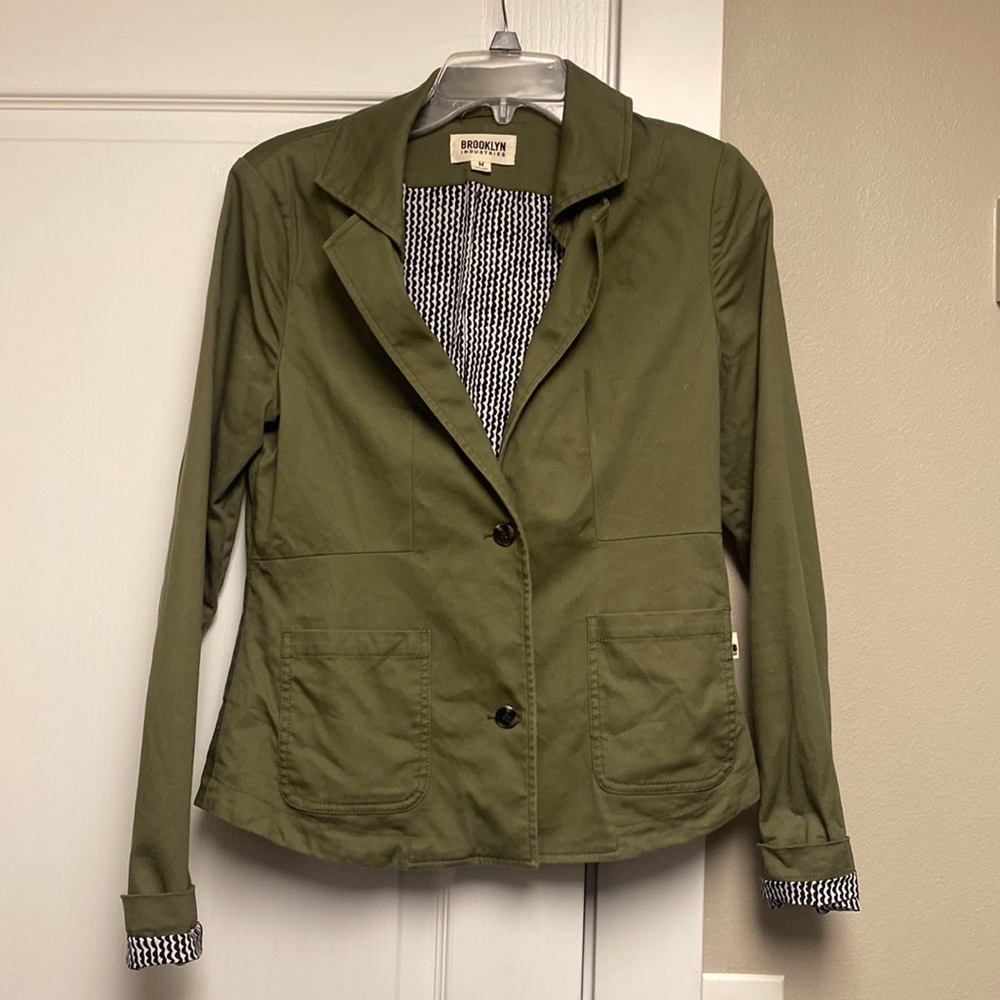 Brooklyn Industries Lined Army Green Blazer